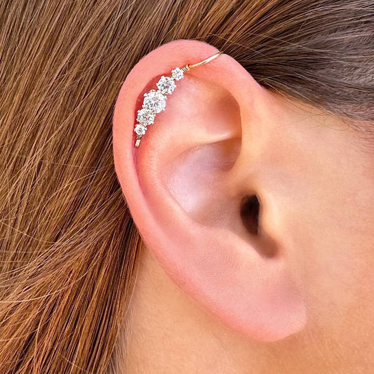 Ear cuff brillante sin perforar - Oro de 14 quilates