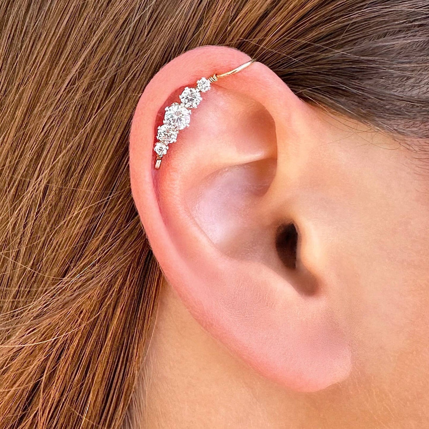 Ear cuff brillante sin perforar - Plata de ley 925