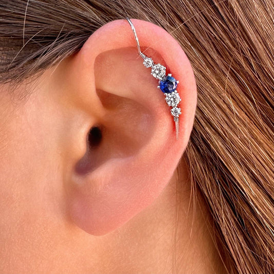 Sparkle ear cuff non pierced  - Sterling Silver 925