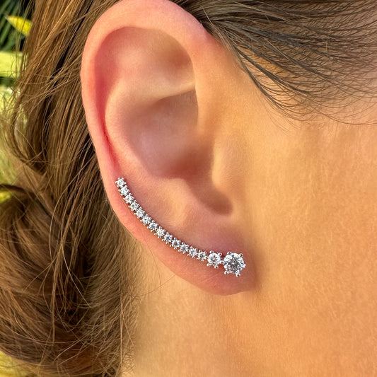 Meteorites ear climbers small - Sterling Silver 925