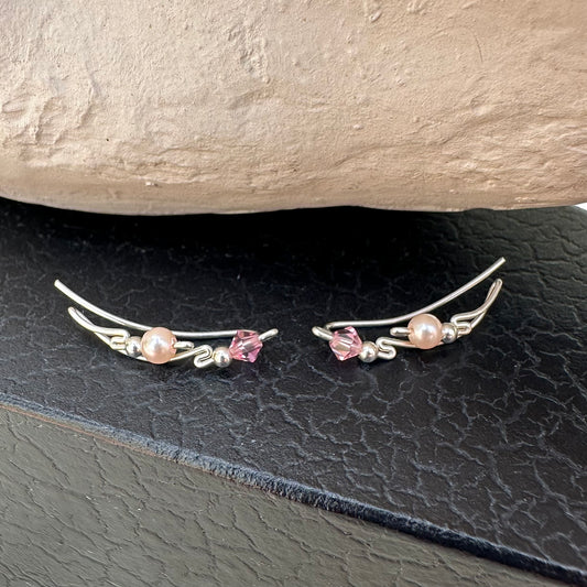 Charming  Ear Climbers - Sterling Silver 925