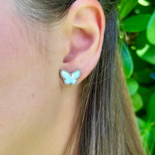Butterfly stud earrings  - Sterling Silver 925