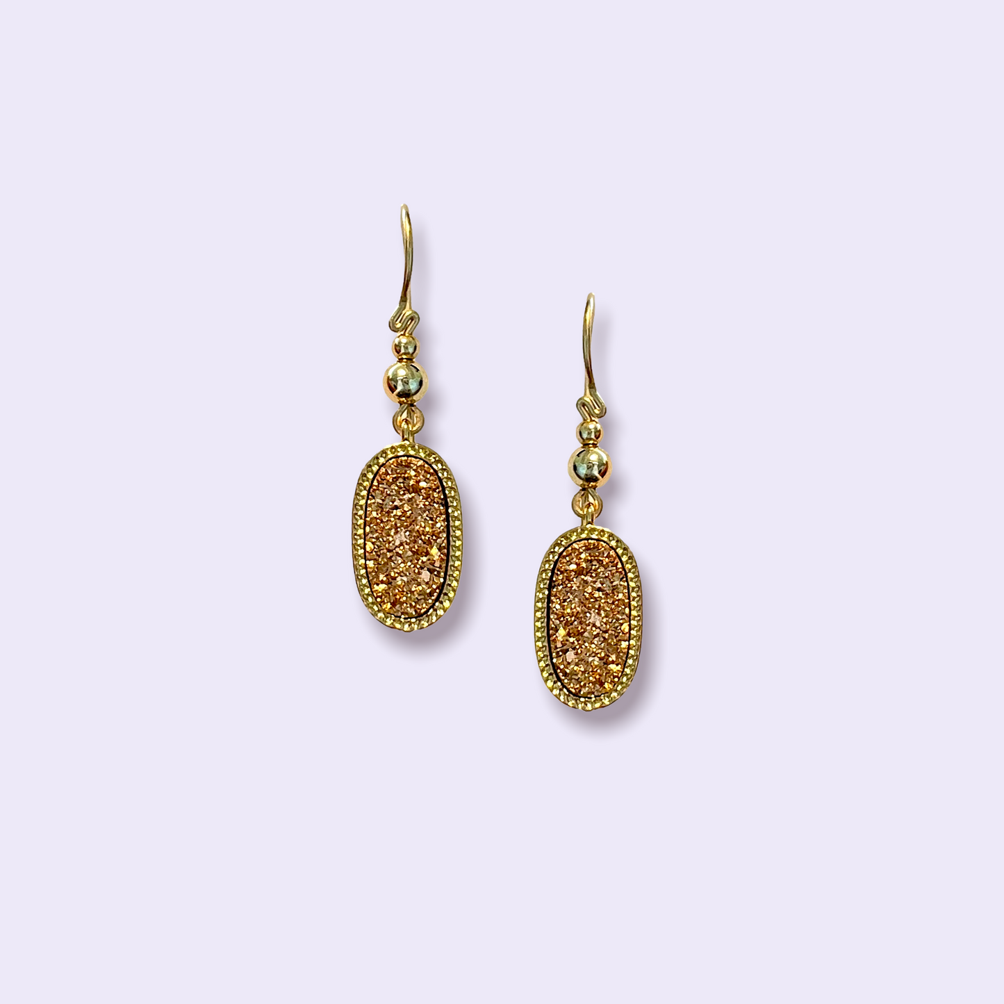 Druzy classic hook earrings - Gold Druzy