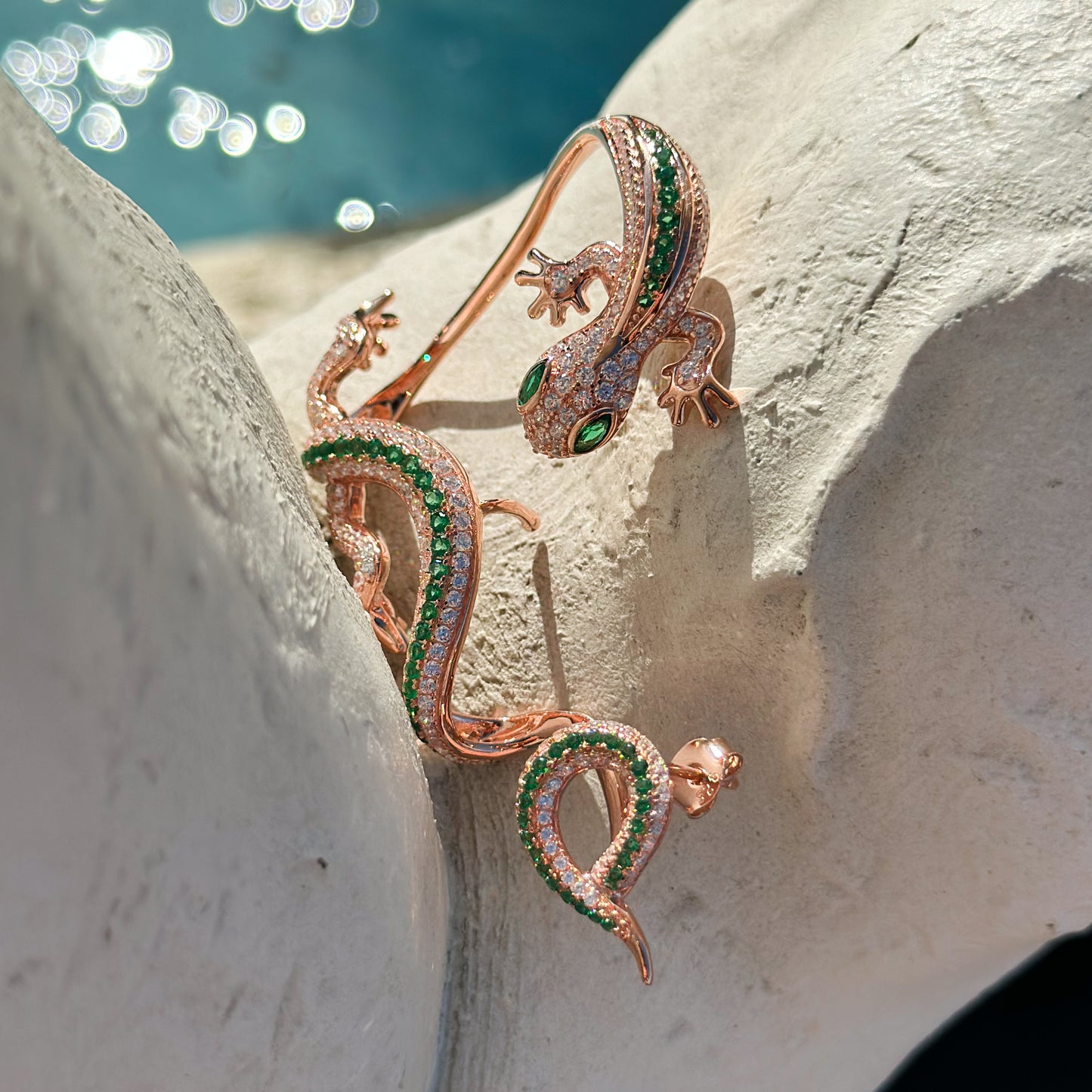 Chaqueta con orejas de Gecko de declaración única - Oro rosa de 14 k
